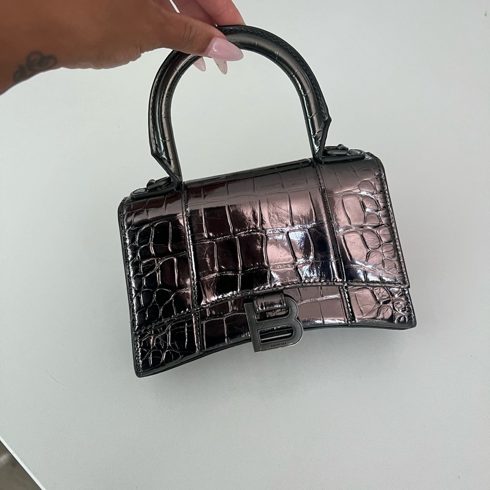 Balenciaga Metallic hourglass handbag